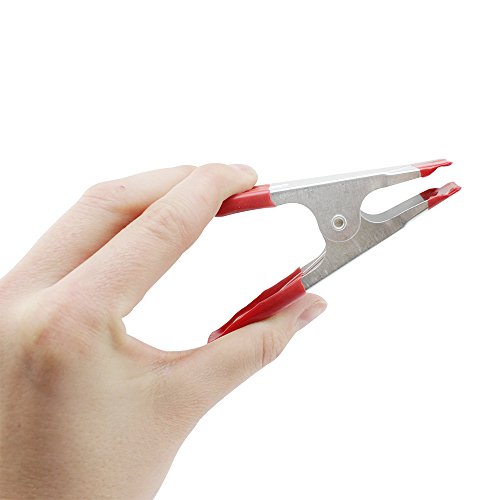 COM-FOUR® 8x Feder-Klemmzwingen, Leimzwingen aus Metall mit Gummibeschichtung für den universellen Einsatz im Haushalt und Werkstatt, 10×1,5cm - 4