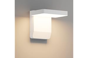 K-Bright Applique LED esterno 20W 3000K 1540lm balcone esterno, garage, applique giardino esterno applique esterno antipioggia IP65 bianco(rettangolo)