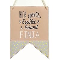 Wohndekoration, Wimpel gestickt, mit Name personalisiert, Geschenk zur Geburt, Geschenkidee für Kinderzimmer
