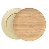 Las platos de bambú planas con un diámetro de 25,5 cm son perfectas como un platos de torta, plato decorativa, platos de servir, plato de fiesta y mucho más
