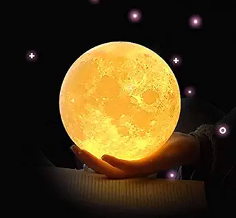 Knostic 3 Shades 3D LED Moon Lamp (Multicolour, Standard Size)