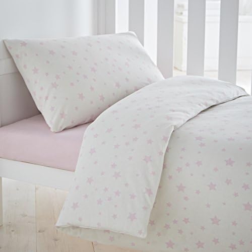Silentnight Safe Nights Cot Bed Duvet Cover &amp; Pillowcase Set, Pink Stars