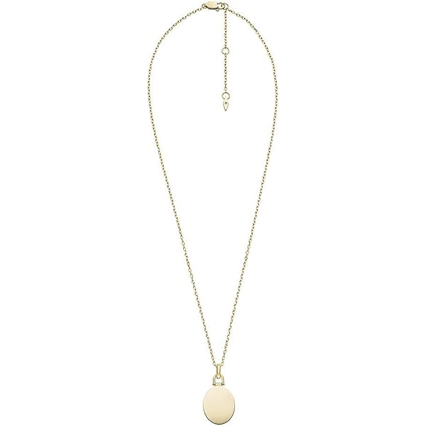 Collana Medaglione Fossil Locket Collection – Donna, Acciaio Inossidabile Color Oro Rosa, Con Cristallo E Rosa Dei Venti, Lunghezza 45 Cm + 5 Cm