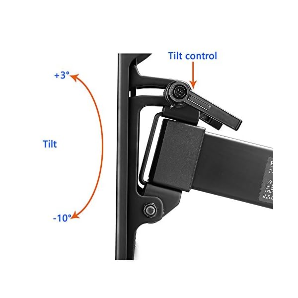 TV Wall Bracket, Tilt Swivel Dual Arm TV Mount Max.VESA 600x400mm for 37-70 Inch LED LCD Plasma Flat& Curved Screens up to 60kg, Includes 1.8m HDMI Cable, Bubble Level,Cable Ties - Image 4
