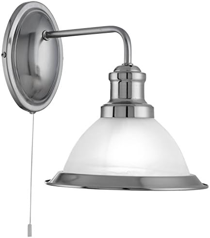 Searchlight 1481SS Bistro Single Wall Light in Satin Silver