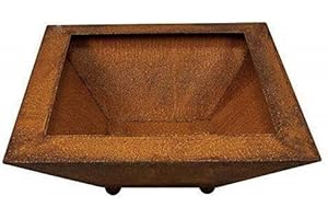 ‎BORNHÖFT Bornhöft Rost Pflanzschale quadratisch 35 x 35 x 16 cm Gartendeko Edelrost rostige Gartendeko