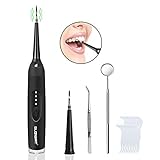 Tartar Remover for Teeth, OUZIGRT Portable 5 in 1 LED Plaque Remover, Dental Tools Teeth Stain Remover, Dental Calculus Remover with Dental Floss Mirror and Tweezer