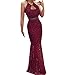 Produktbild Luckycat Frauen reizvolle Spitze Weinlese Halfter Sleeveless Backless dünne Hochzeit Maxikleid Abendkleider Partykleider Cocktailkleid Blusenkleid Kleider