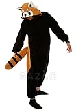 Canberries Damen Herren Jumpsuit Tier Onesie Einhorn Panda Pinguin Giraffe Pyjamas Jumpsuit Anime Cosplay Karneval Kostüm Schlafanzug Erwachsene (XL, Waschbär) -