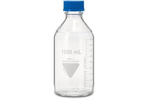 RASOTHERM Laboratorieflaskor, (Boro 3.3), GL45, blått skruvlock, 1 000 ml
