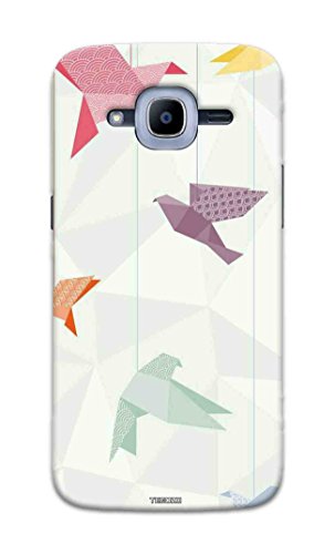 Fundook® Designer Printed Back Cover/Hard Case for Samsung Galaxy J2 Pro (2016) (Paper Birds Design/Pattern) - White