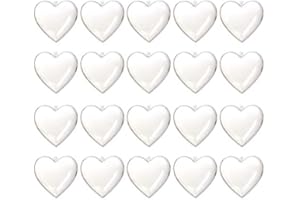Cuasting 20 bolas de Navidad en forma de corazón de plástico transparente decoraciones de Navidad 2021 bola rellenable Año DIY hermoso hogar (C)