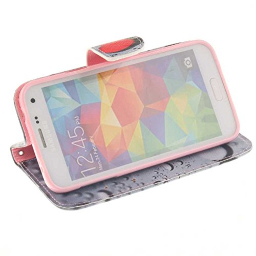 Samsung Galaxy S5 Hülle, BoxTii® Schutzhülle + Frei Hartglas Displayschutzfolie, PU Leder Hülle mit Kartenfächern Magnetverschluss und Ständer Funktion für Samsung Galaxy S5, Kratzfeste Weiche Lederhülle Flip Wallet Ledertasche Wickelfalz Handyhülle mit Silikon Rückschale Case Cover für Samsung Galaxy S5 (#4 Liebe) - 3