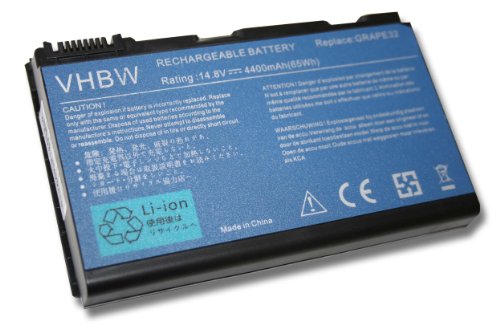 vhbw Li-Ion Akku 4400mAh (14.8V) schwarz für Notebook, Laptop Acer Travelmate 5220, 5230, 5310, 5520, 5710, 5720, 7220 wie 934T2220F, BT.00603.029.