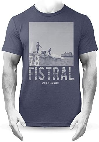 Fistral 78 Premium Surf Heather Midnight Retro T-Shirt Fistral Beach Newquay 1978