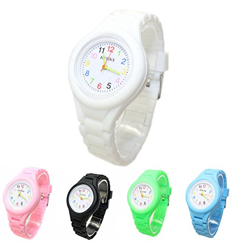 SSITG Kinder Uhr Kinderuhr Armbanduhr Quarzuhr Silikon Armband Geschenk blau