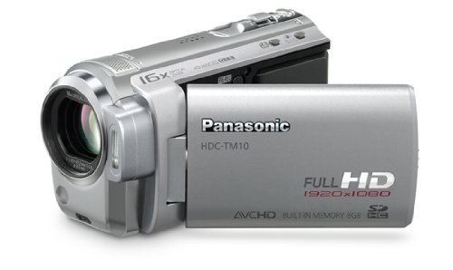 Panasonic HDC-TM10 High Definition Flash Memory Camcorder With 8GB Internal Memory, SD Card Slot & 16x Optical Zoom - Silver
