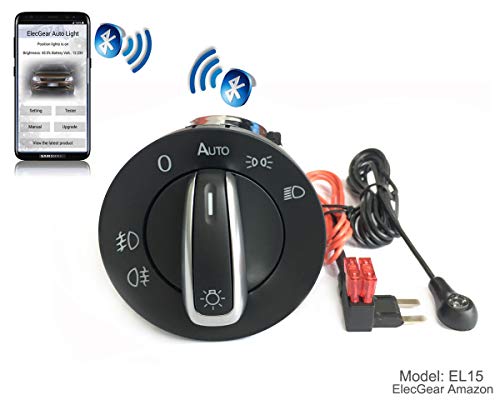 Preisvergleich Produktbild EL15 Auto Lichtsensor Bluetooth App Lichtschalter, KFZ Scheinwerferschalter Hauptlichtschalter Nebelscheinwerfer, Coming Leaving Home Modul – Touareg 2004-2010 mit 7L6941431