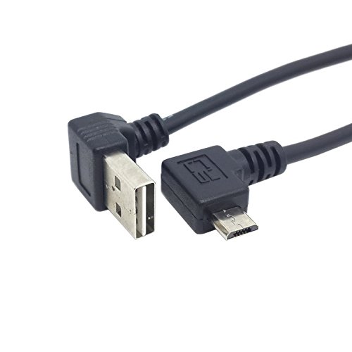 CY USB 2.0 männlich auf richtige Richtung Micro USB 5pin Männlich Kabel wendbar Up & Down Winkel 90 Grad 25 cm - 6