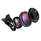Phone Lens Kits, Turata Universal 2 in 1 Clip-On Macro Lens 12.5X + Wide Angle Lens0.45X for for iPhone 6s / 6s Plus, iPhone 6 / 6 Plus, iPhone 5/se/5s, Samsung, HTC and All Smartphones Black