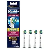 Oral-B Genuine Floss Action Replacement White Toothbrush Heads, Refills for Electric Toothbrush, Pack of 4