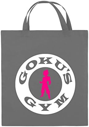 Comedy Bags - SON GOKU'S GYM - jute bag - short handles - 38x42cm - Colour: dark grey / white-pink