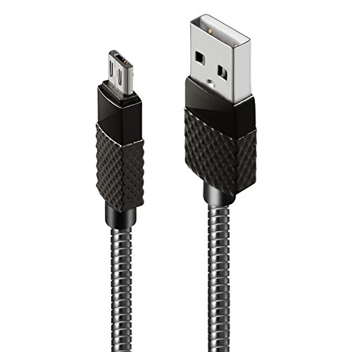 Vaken Metall Ladekabel Sync USB Datenkabel für Samsung S6 S7 Kante Hinweis 3/4/5 HTC / LG / Motorola / Huawei/Nokia / Google und andere Android-Handys (Micro usb)