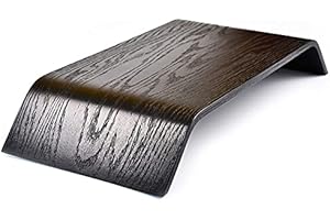 Valiai Robuster TV-Ständer aus Holz, Tragbarer Büro Laptop Ständer, Tablet Ständer, Erhöhter Computerständer im Minimalistischen Skandinavischen Stil, Monitorständer, Helle Eichenfarbe (Schwarz)