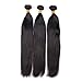 Sunwell® 3Bundles Virgin Brazilian Human Hair Extension Silky Straight Hair Weaves for Black Women Natural Color (8 10 12inch)