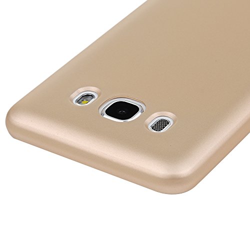 Lanveni J5 2016 Hülle, Handyhülle Etui Protective Case Cover TPU Silikon Schutzhülle Bumper Handytasche TPU-Bumper Weiche Silikon Case mit Glänzender Oberfläche Cover Design für Samsung Galaxy J5 2016 (Luxus-golden) + 1 x Stylus Stift + 1 x Staubdichte Stecker - 6