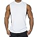 Produktbild qiansheng Herren Modal Baumwolle Fitness Weste Muscle Fit Weste Feuchtigkeitstransport Training Sport Weste Basketball Tank Top Ärmellos Gym T Shirt, weiß, xxl