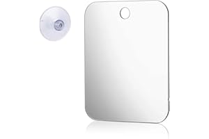 Nothers Espejo Portátil Irrompible 17x13 cm con Ventosa - EspejoPared Baño Antivaho para Afeitar y Maquillaje,Espejo de Camping, Espejo para Niños, Espejo Colgante Pequeño sin Marco