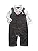 Baby Boy Wedding Tuxedo Waistcoat Design 1pc Outfit Suit (3-6 Month, Dark Grey)