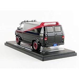 Greenlight Collectibles 86515, A-TEAM DieCast Furgone GMC VANDURA 1983 12cm, Scala 1/43, Nero - immagine 4