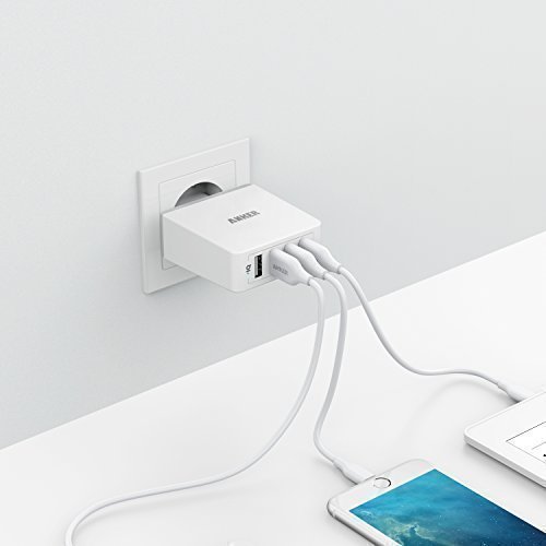 Anker 36W 5V / 7.2A 4-Port USB LadegerÃ¤t Wand Ladeadapter mit PowerIQ Technologie Wall Charger fÃ¼r Smartphones Tablets und andere USB-ladende GerÃ¤te (WeiÃŸ)