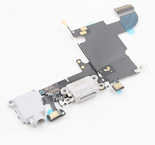 iPhone 6S Replacement Charging Port With Microphone Headphone Jack USB Lightning Dock Connector Ribbon Flex Cable (Grey)