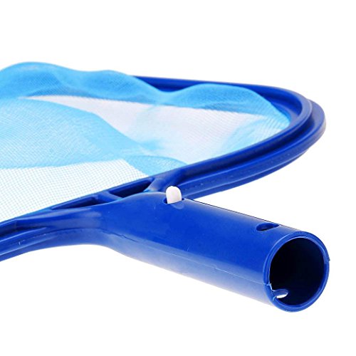 Keepwin Poolkescher Laubkescher Flachkescher mit stabilem Rahmen, Blatt Rechen Mesh Rahmen Netz Skimmer Reiniger Schwimmen Schwimmbad Spa Werkzeug (Blau) - 7