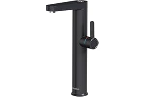 Briwellna Instant Hot Water Tap for Vessel Sinks, 220V Electric Tap Tankless Water Heater with Digital Display, Electric Tap Bathroom for Countertp Sinks (White)