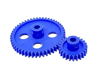 INVENTO 1pcs each Plastic Spur gear 24 Teeth + 50 Teeth 6.5mm Width, 6mm hole for DIY Projects