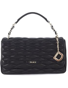 DKNY Handtasche in Matelassé-Leder Schwarz mit Steppnähten