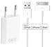 Produktbild OKCS Ladeset - USB Ladekabel 2M + 1A Netzteil für Apple iPhone 4, 4s, iPad 2, 3 & iPod - in Weiß