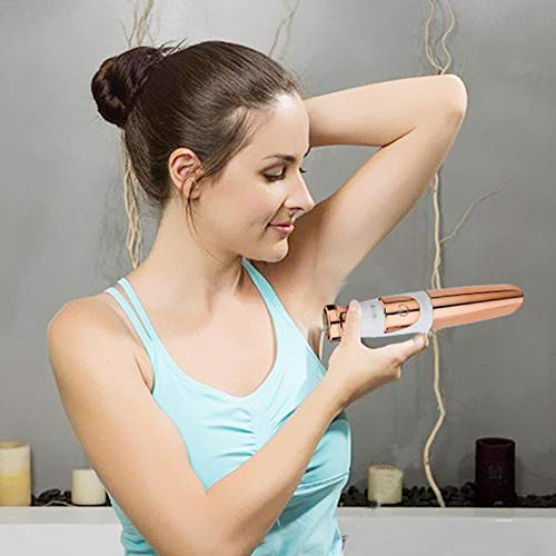 Preisvergleich Produktbild Frau Rasierern, Gesichtsbehaarung TRIMMER Tool Frauen schmerzfreie Körperbehaarung Entferner Razor Epilierer Tragbarer Lupenrein Lady Rasierer für Gesicht Bein Achselhöhle Arm Bikini Line Körper, Batteriebetrieb
