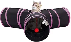 Dog Trust Cat Tunnel - Collapsible 3 Way Play Toy Tube Fun for Rabbits, Kittens, and Dogs Cat Tunnel, 3-Ways Collapsible Cat Toys Rabbit Toys Puppy...