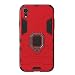 Produktbild MuSheng for iPhone XR Hülle, Schutzhülle mit 360 Grad Drehen Standfunction Magnetisch Ring Stoßfest Anti-Kratzer Slim TPU+PC Handyhülle Case (Rot)