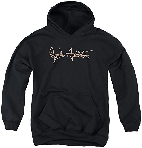 Janes Addiction - Youth Script Logo Pullover Hoodie, Large, Black