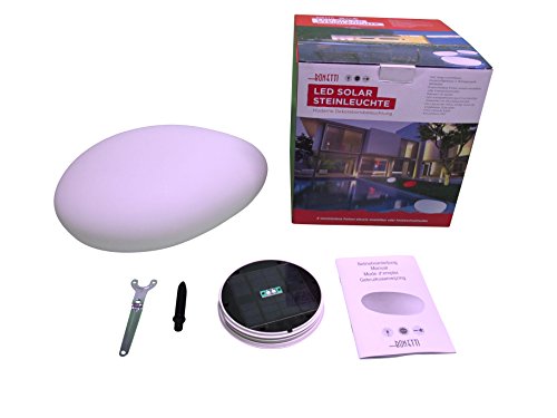 Bonetti LED Solar Steinleuchte mit Farbwechsel 30 cm IP67 Solarlampe Dekoleuchte Außenleuchte Gartenlampe Dekostein Leuchtstein - 7