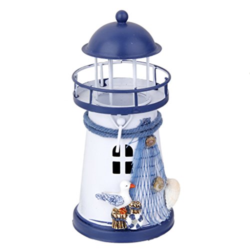 13.5cm Metall Leuchtturm Strandlicht maritime Kerzenhalter Seedekor #1 - 4