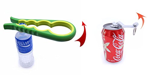 Pazzi Glasöffner und Bier Flaschenöffner Schlüsselbund, Gummisilikon Glas Deckelöffner Gute Griffe Einfache Twist für Ältere Seniors Arthritis, mit Geschenk Klein Tasche Flaschenöffner aus Metall - 3