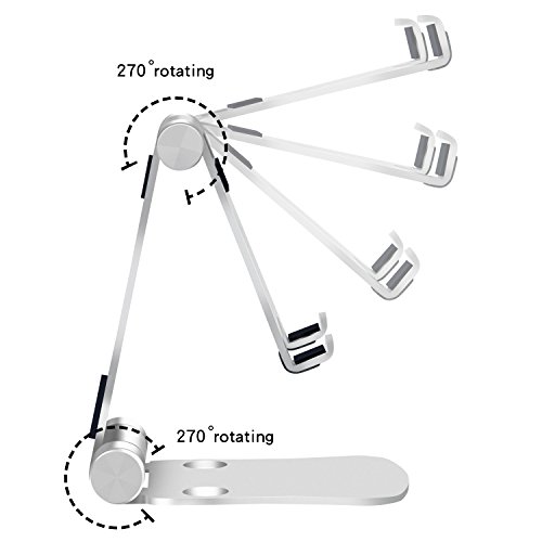 Tragbare Universelle Ständer Halterung für Handy, Laptop, iPad & Tablet, ksendalo faltbar, verstellbare Aluminium Halterung für iPhone, iPad, Samsung, Tablet PC und alle Smartphone/Laptop Geräte - 2