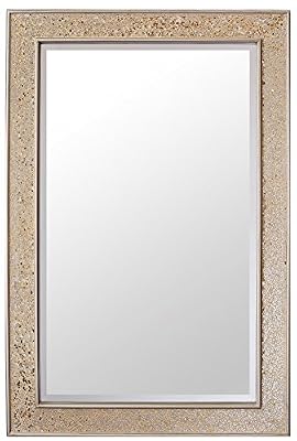 Glamour by Casa Chic Grand Miroir rectangulaire Doré/Or Mosaïque - Champagne - Grand - 90 x 60 cm